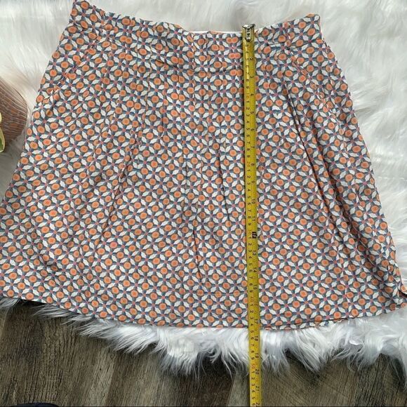 Promod French Designer Skirt Orange White Size 6 - Picture 5 of 9
